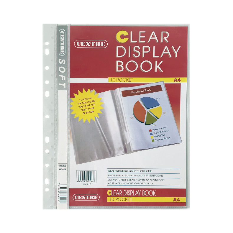 Centre Soft Slim Clear Book With 11-hole A4 10poc