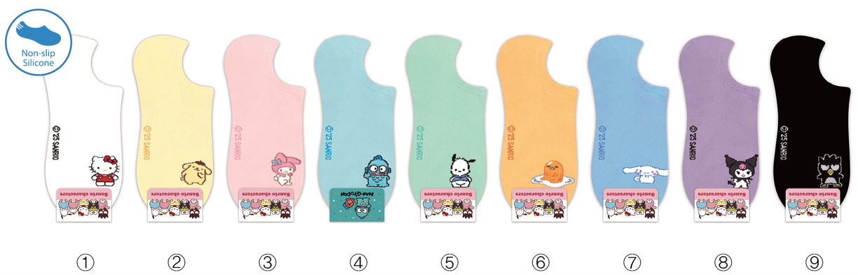 SANRIO ICON NON-SLIP ANKLE SOCKS - 4 HANGYODON