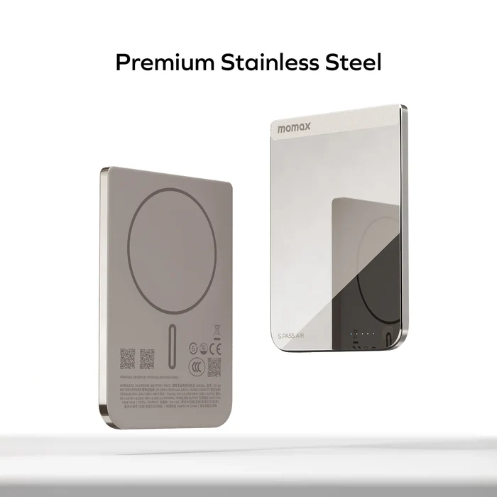 Momax 1-Power S.Pass Air 5000mAh Slim Magnetic Power Bank - Titanium