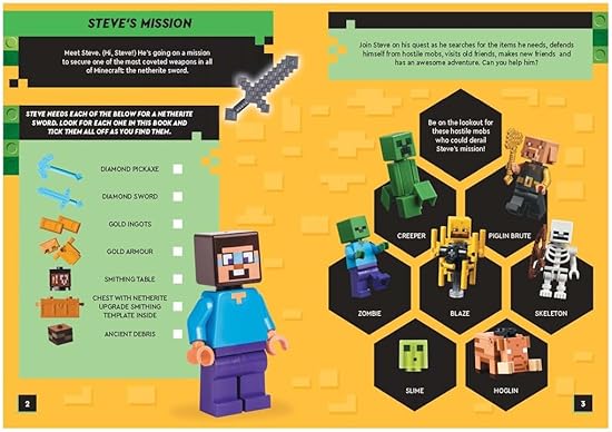 LEGO® Minecraft®: Steve's Netherite Adventure Search & Find Sticker Activity (With Steve Minifigure And Sword) (Lego® Search And Find) – Paperback