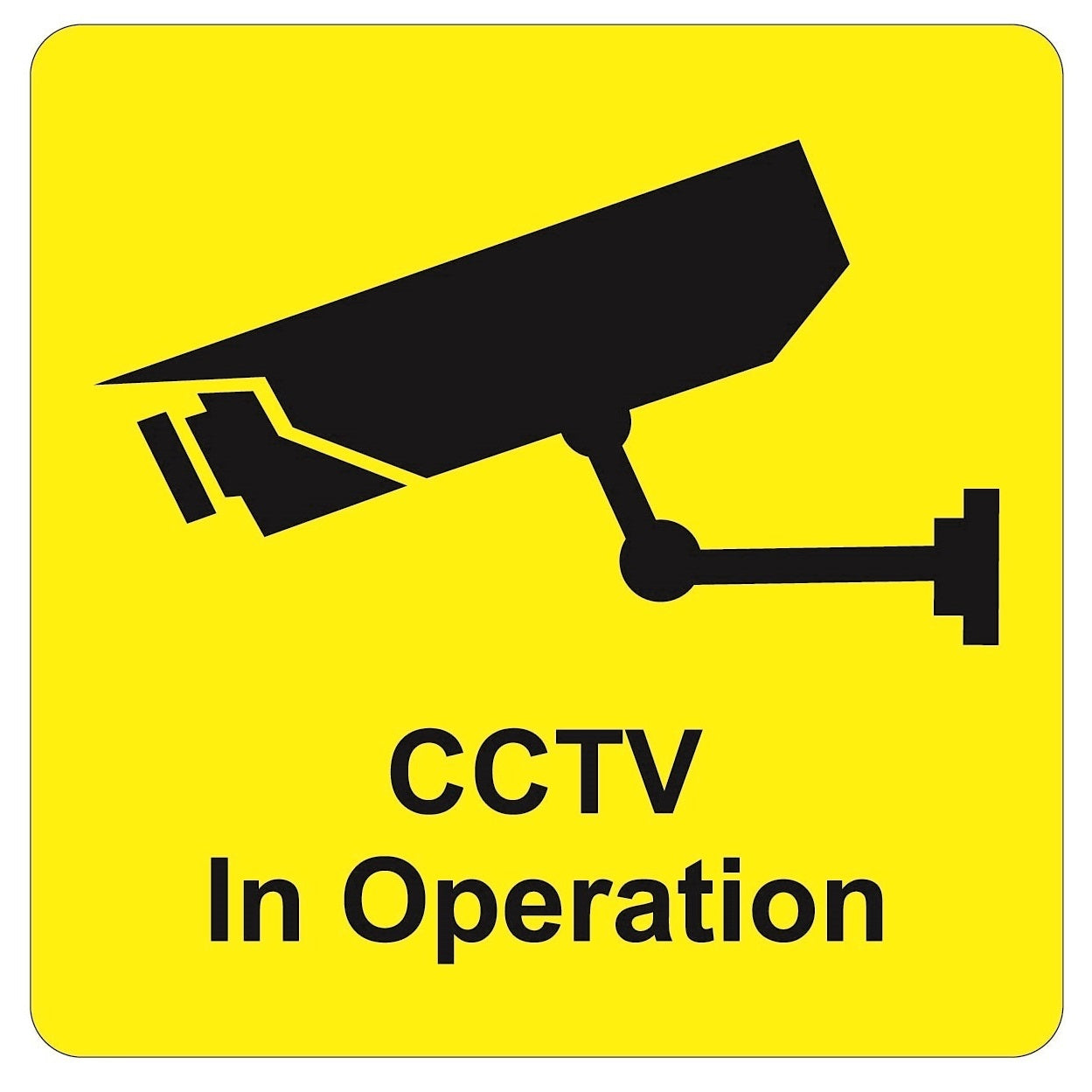 COSMO CCTV IN OPERATION SIGN YELLOW SA13-664Y (100mm X 100mm)
