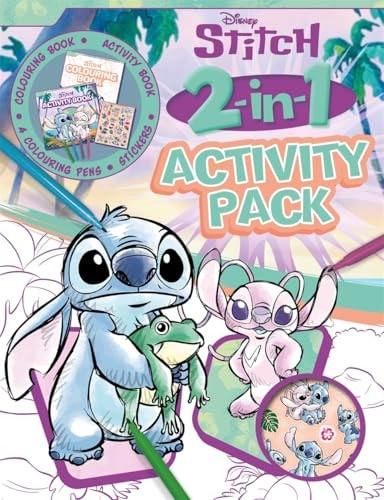 Disney Stitch: 2-In-1 Activity Pack (Colouring Book, Activity Book, 4 Colouring Pens And Stickers) – Paperback