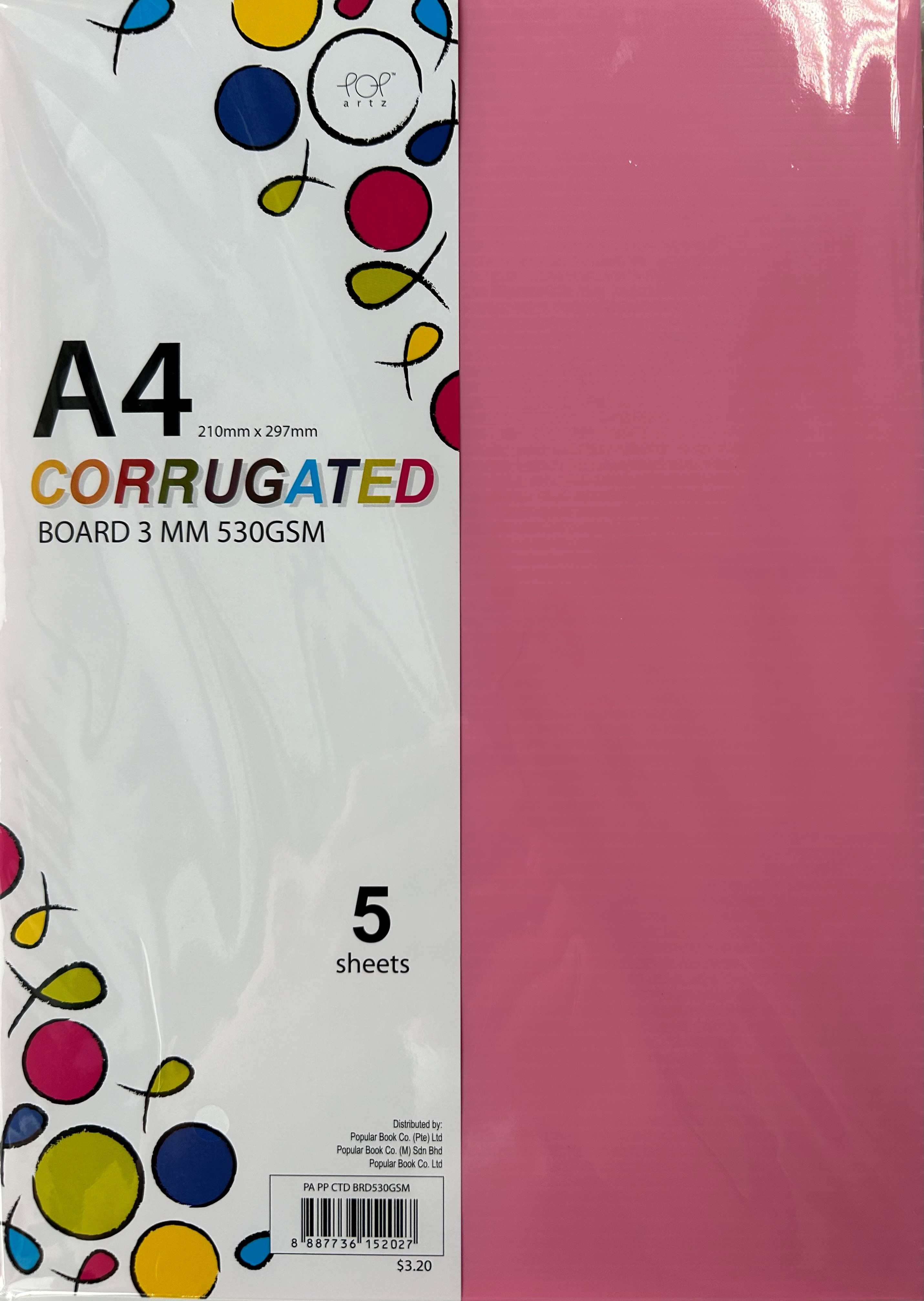 POP Artz PP Corrugated Board 3MM 530 GSM