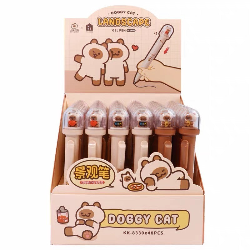 0.5mm Black Ink Doggy Cat Gel Pen – Assorted Design