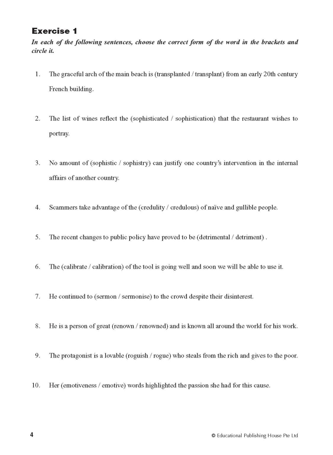 Secondary 3( Express ) Intensive Vocabulary Drills
