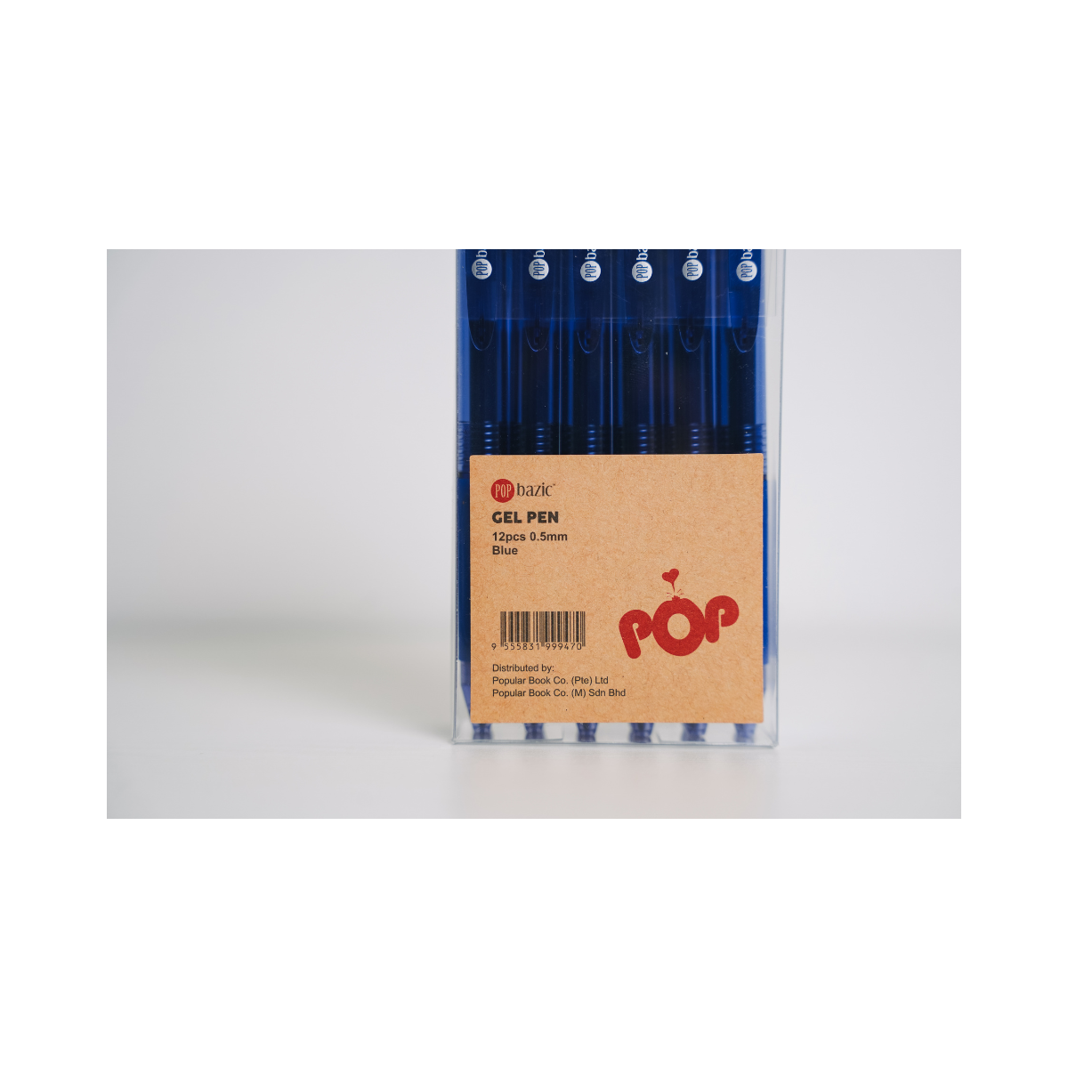 Pop Bazic Gel Pen 0.5mm 12pc Blue