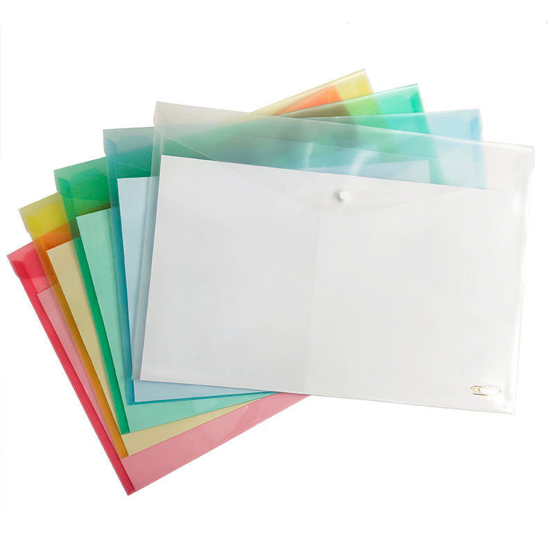 Centre Translucent Button Bag Document Holder F4 5s