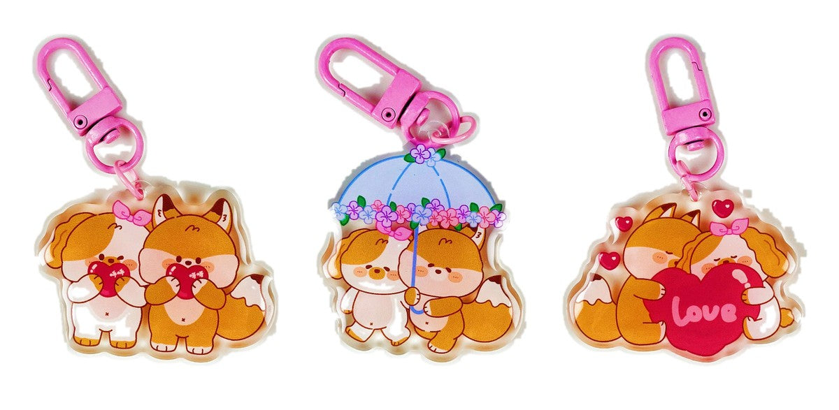 Cute Doggy Acrylic Keychain – Assorted Design