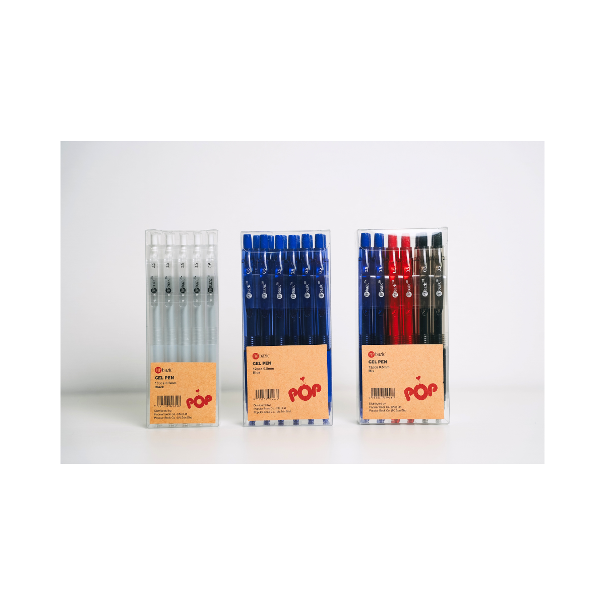 Pop Bazic Gel Pen 0.5mm 12pc Blue
