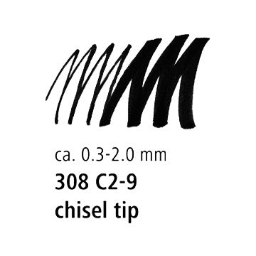 STAEDTLER PIGMENT LINER 308 BLACK 0.3-2.0MM