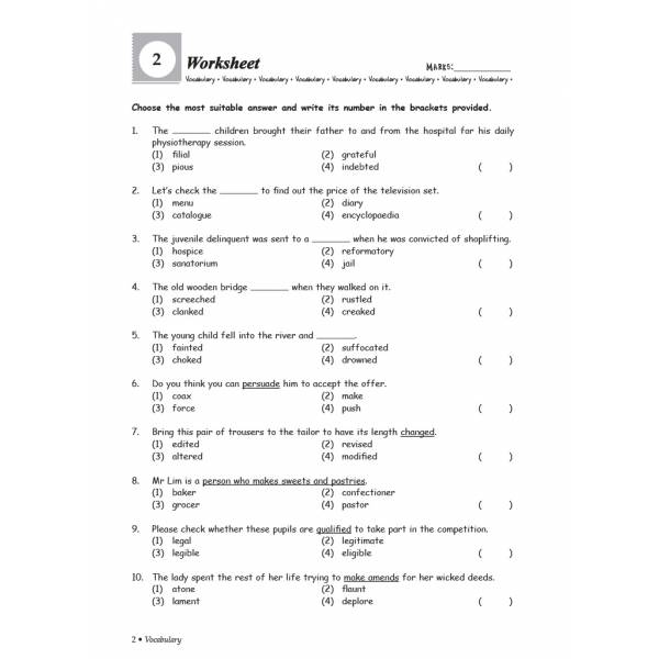 Primary 6 Grammar & Vocabulary
