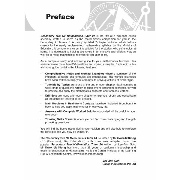 Secondary 2A Mathematics Tutor (G2)