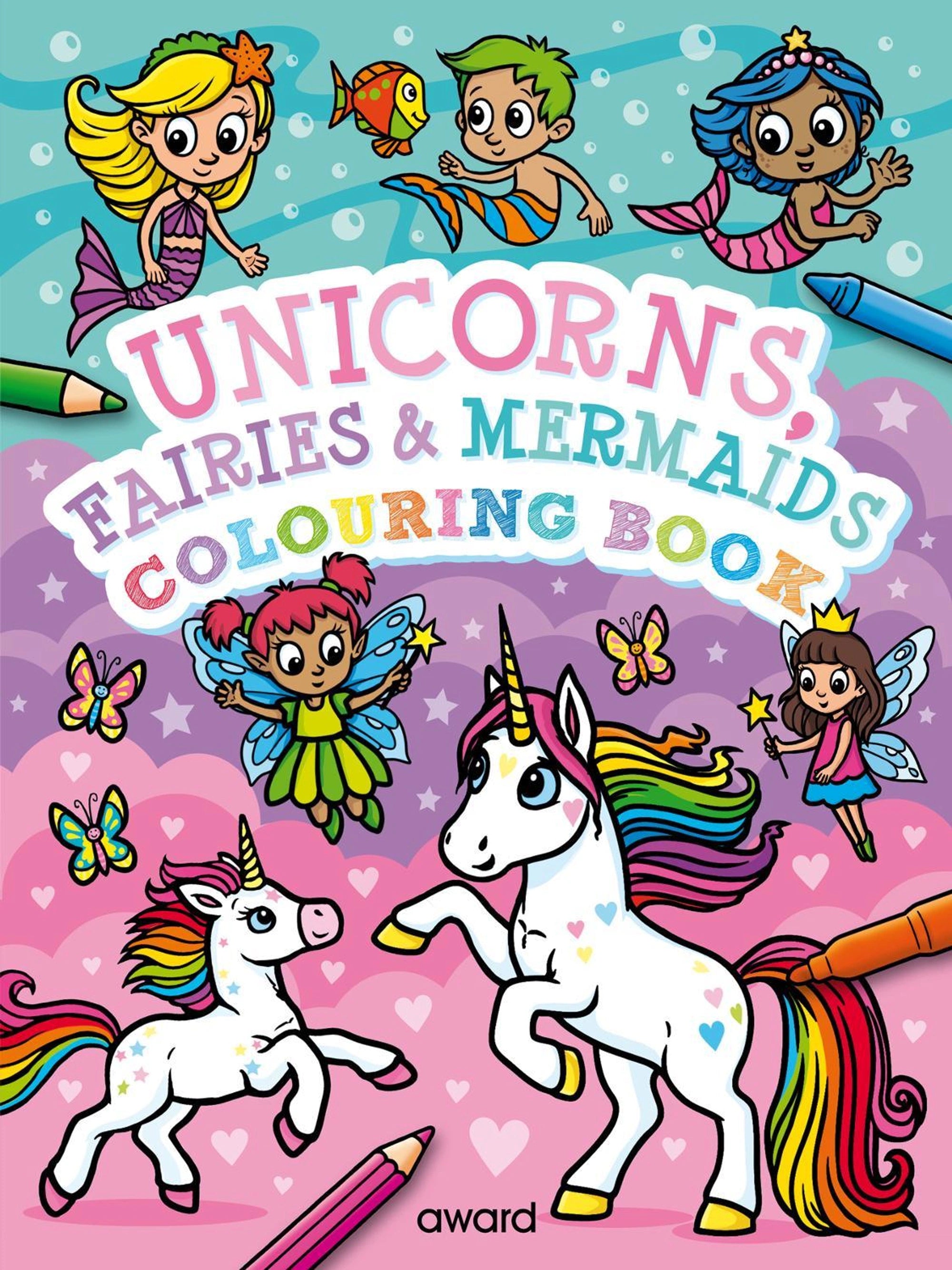 Unicorns, Fairies and Mermaids Colouring Book (Paperback)