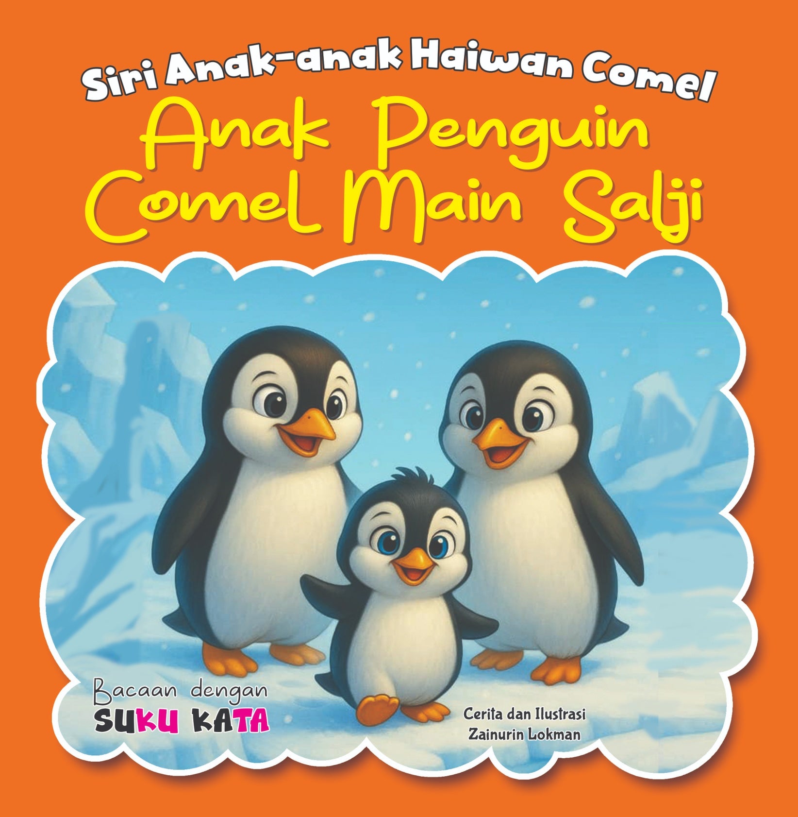 Siri Anak-anak Haiwan Comel : Anak Penguin Comel Main Salji