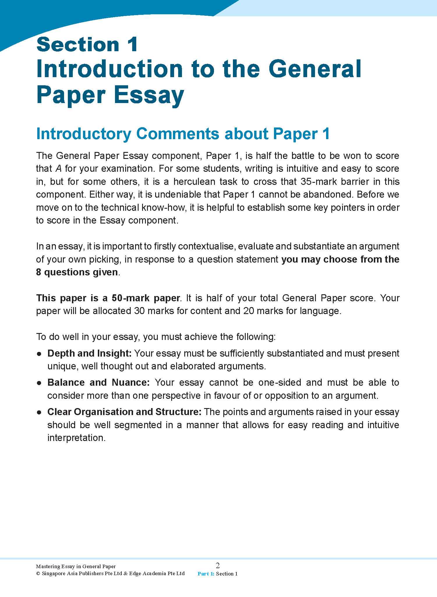PRE-U Mastering Essay In General Paper