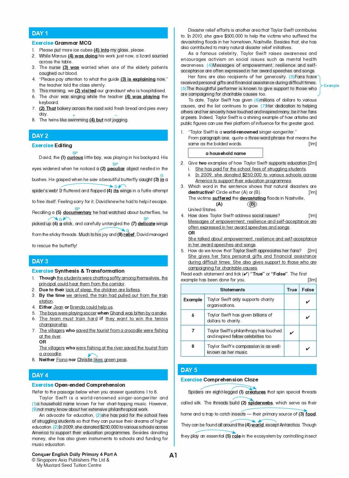 Conquer English Daily Primary 4 (Part A)