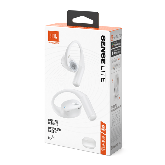 JBL Sense Lite True Wireless Open-Ear Headphones with JBL OpenSound Technology and Ear Hook Design - White