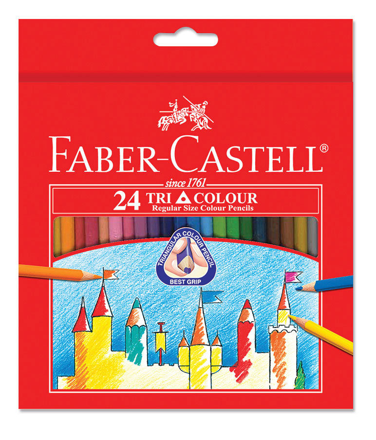 Faber-Castell Triangular Colour Pencils, 24 Colours-115855