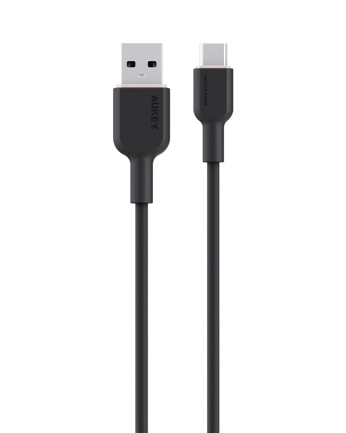 Aukey CB-DAC04 15W Circlet AC 1.8m DTY Braided Fast Charging Fast Data Transfer USB-A to USB-C Cable - Black