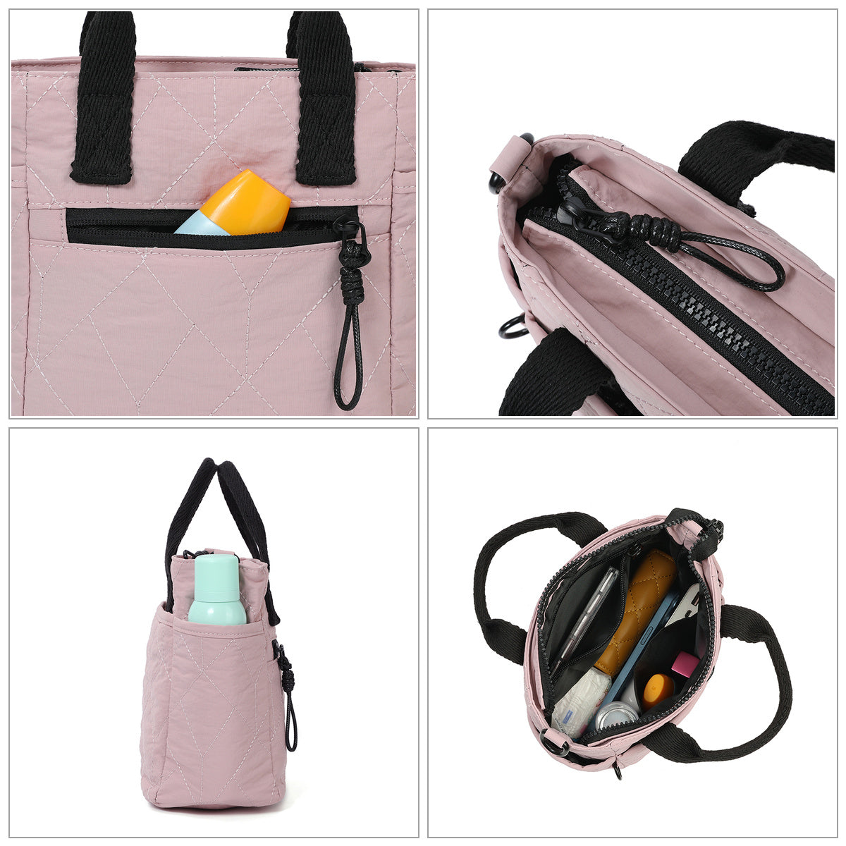 2-In-1 Quilted Nylon Handbag & Sling Bag – 5 Assorted Colours