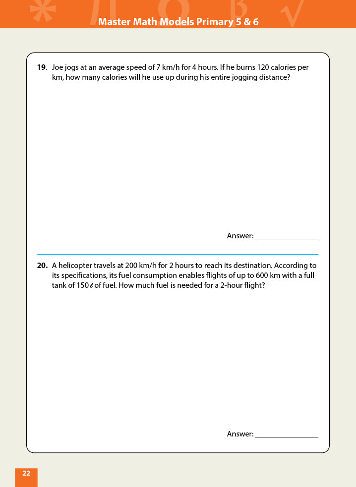 Master Math Models Primary 5 & 6 Book 3 Rate and Speed