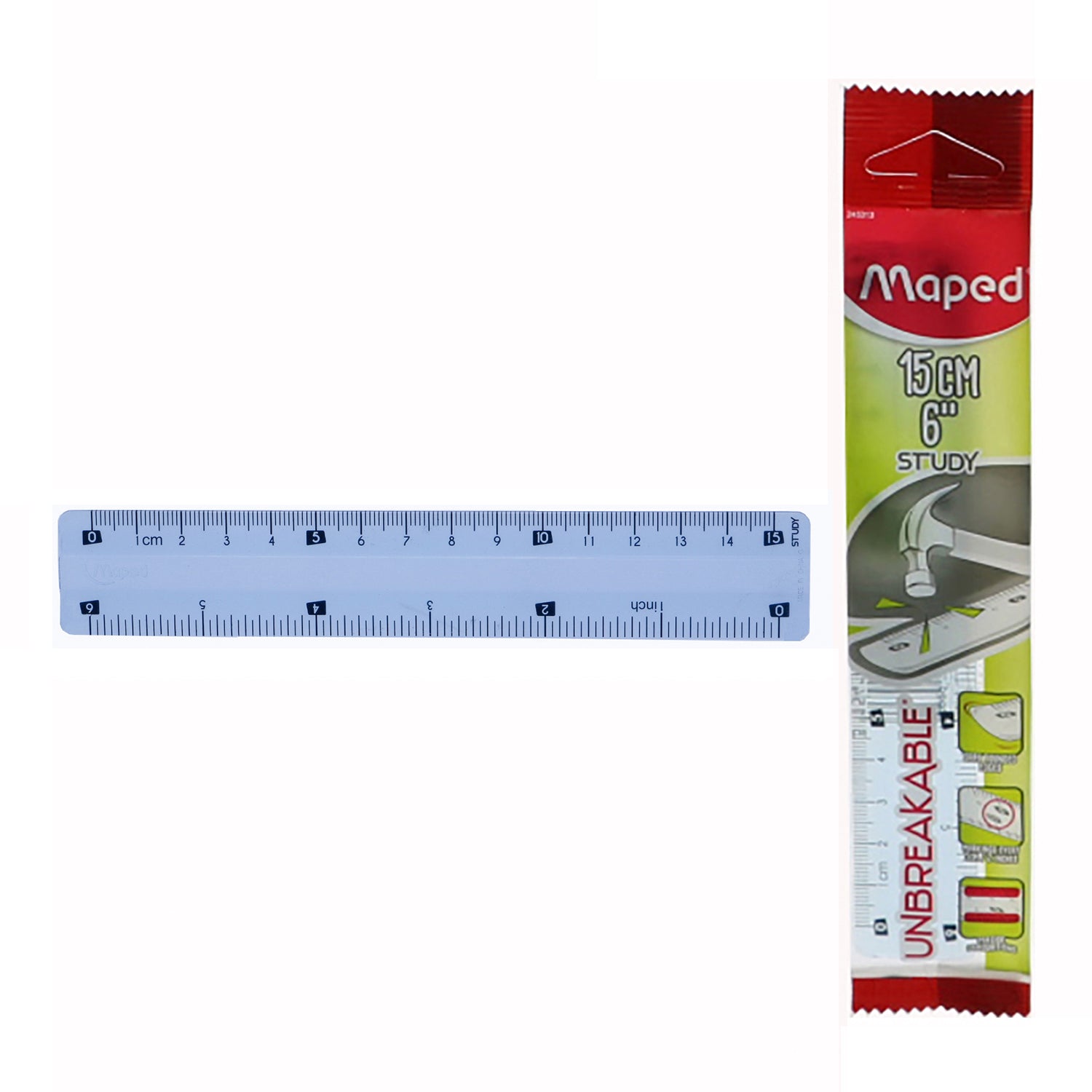 Maped Unbreakable Plastic Ruler 15Cm/6