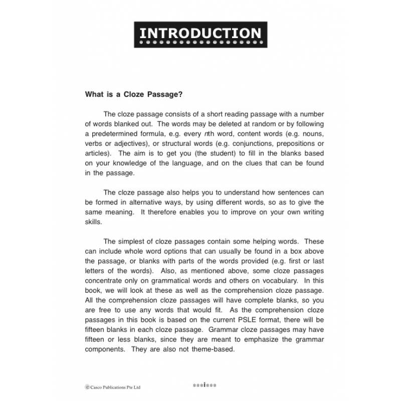 How to Score Cloze Passage 5