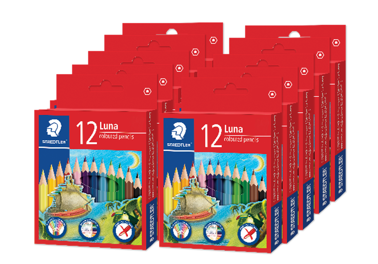 STAEDTLER LUNA PERM COL PEN SHORT 12 COL. X 10 BOXES