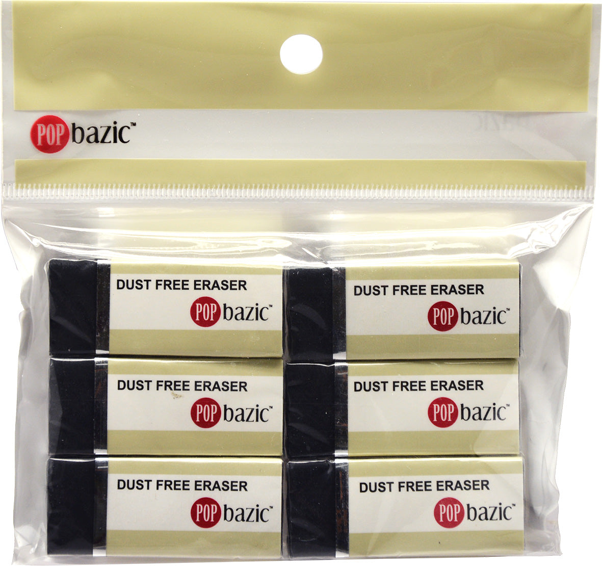 POP Bazic ECO PVC Black Eraser 6 in 1