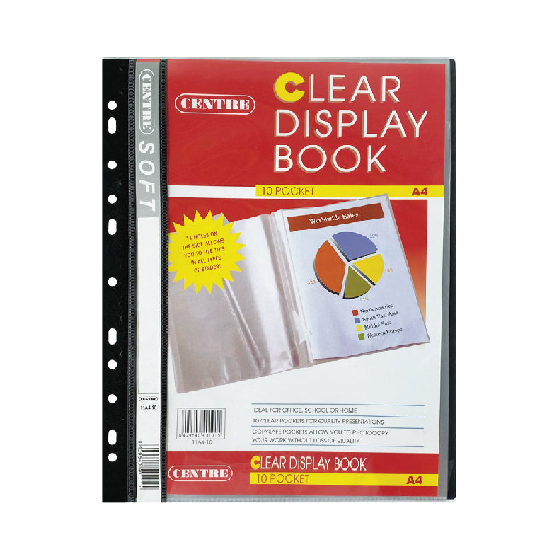 Centre Soft Slim Clear Book With 11-hole A4 10poc