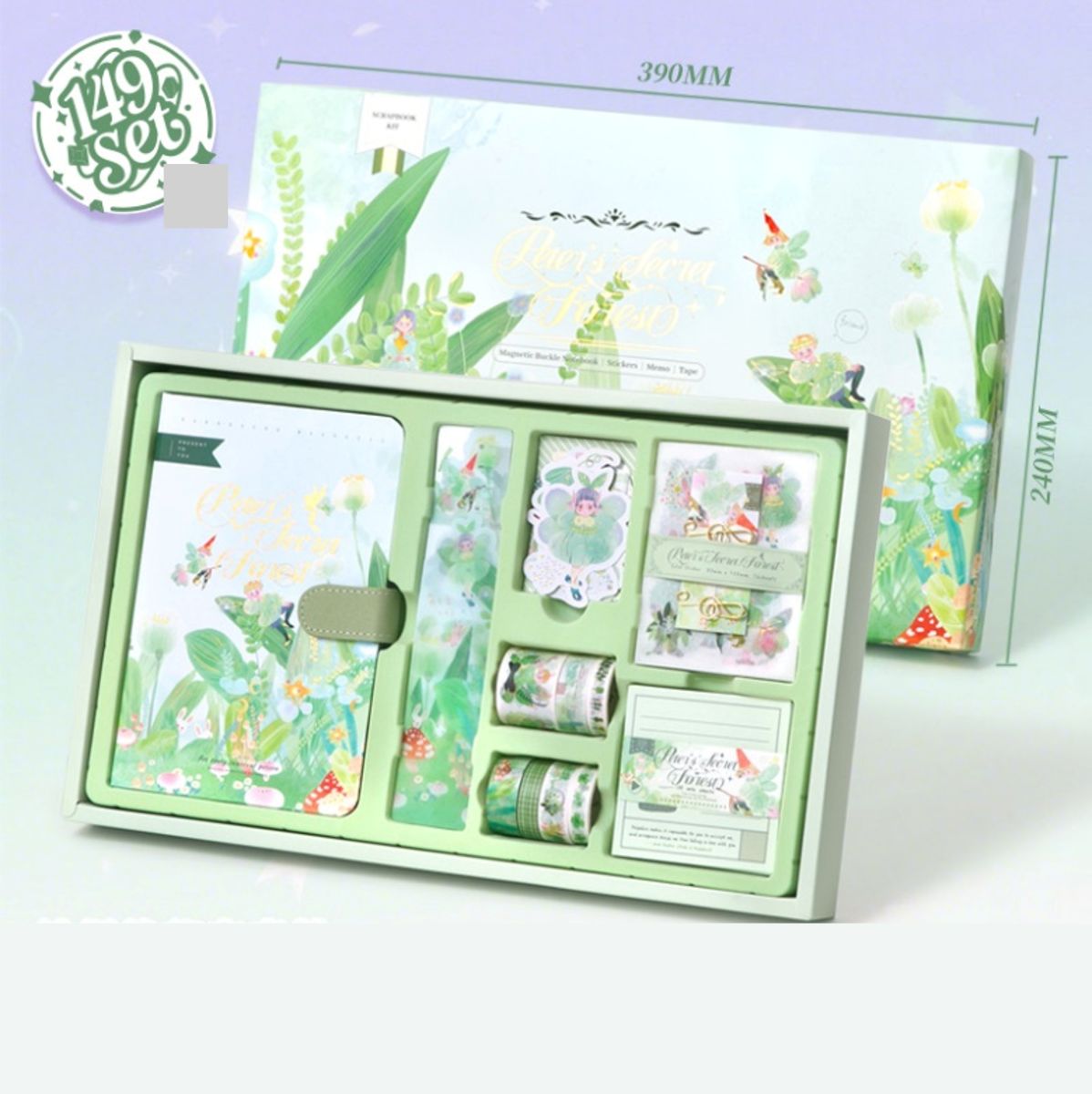 Stationery Set Green 001Dw