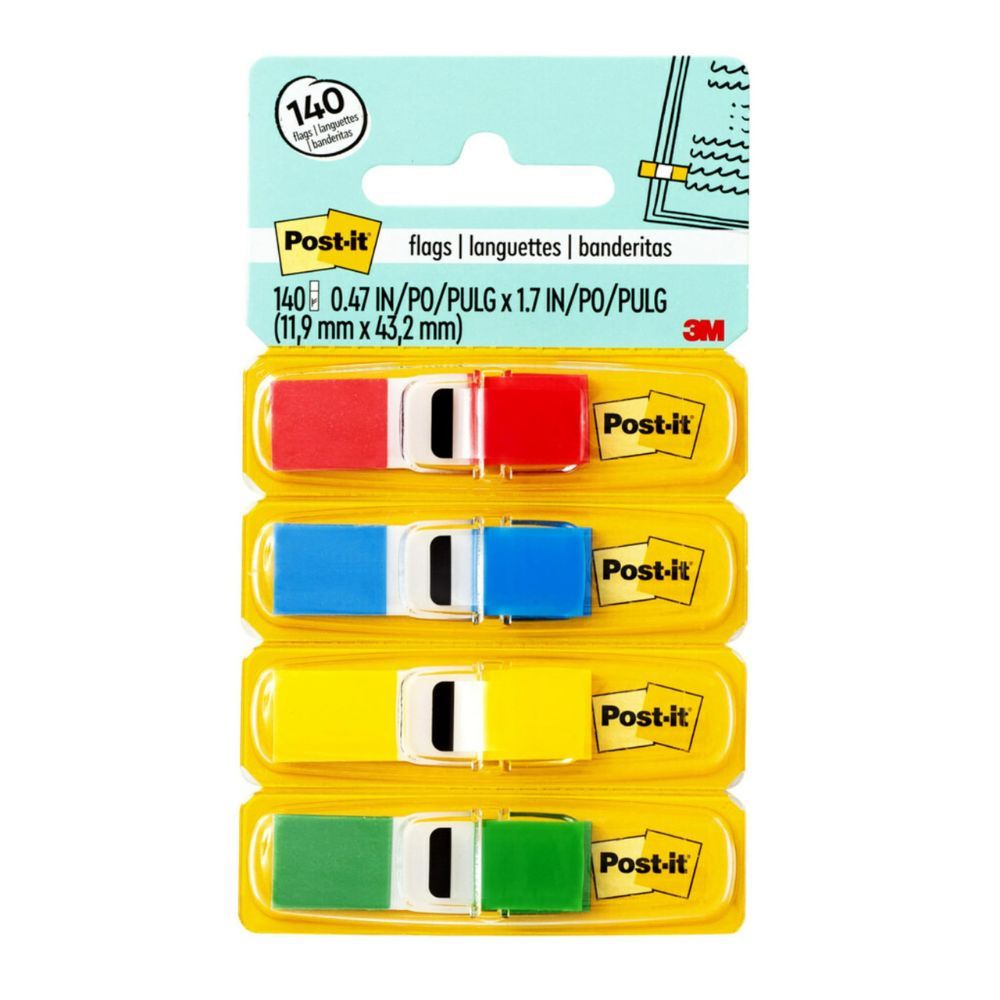 Post-it® 683-4 Small Flags, 0.5x1.7"