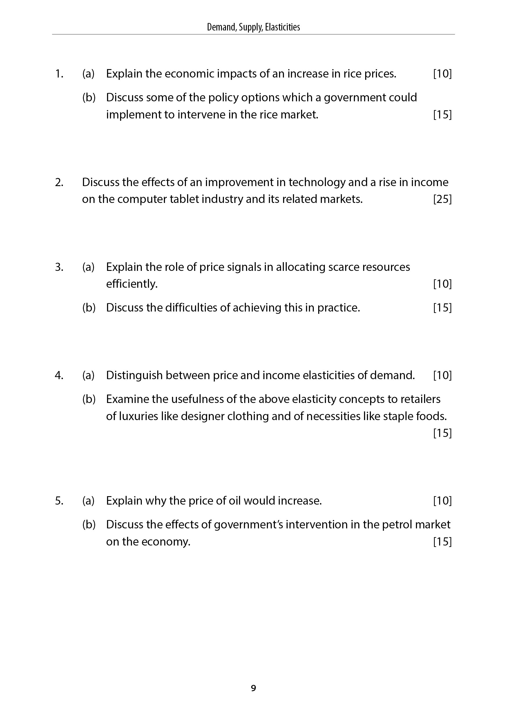 A-Level Economics Essay Question For Practice