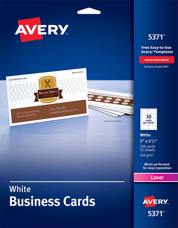 Avery Label Laser Business Card 5371