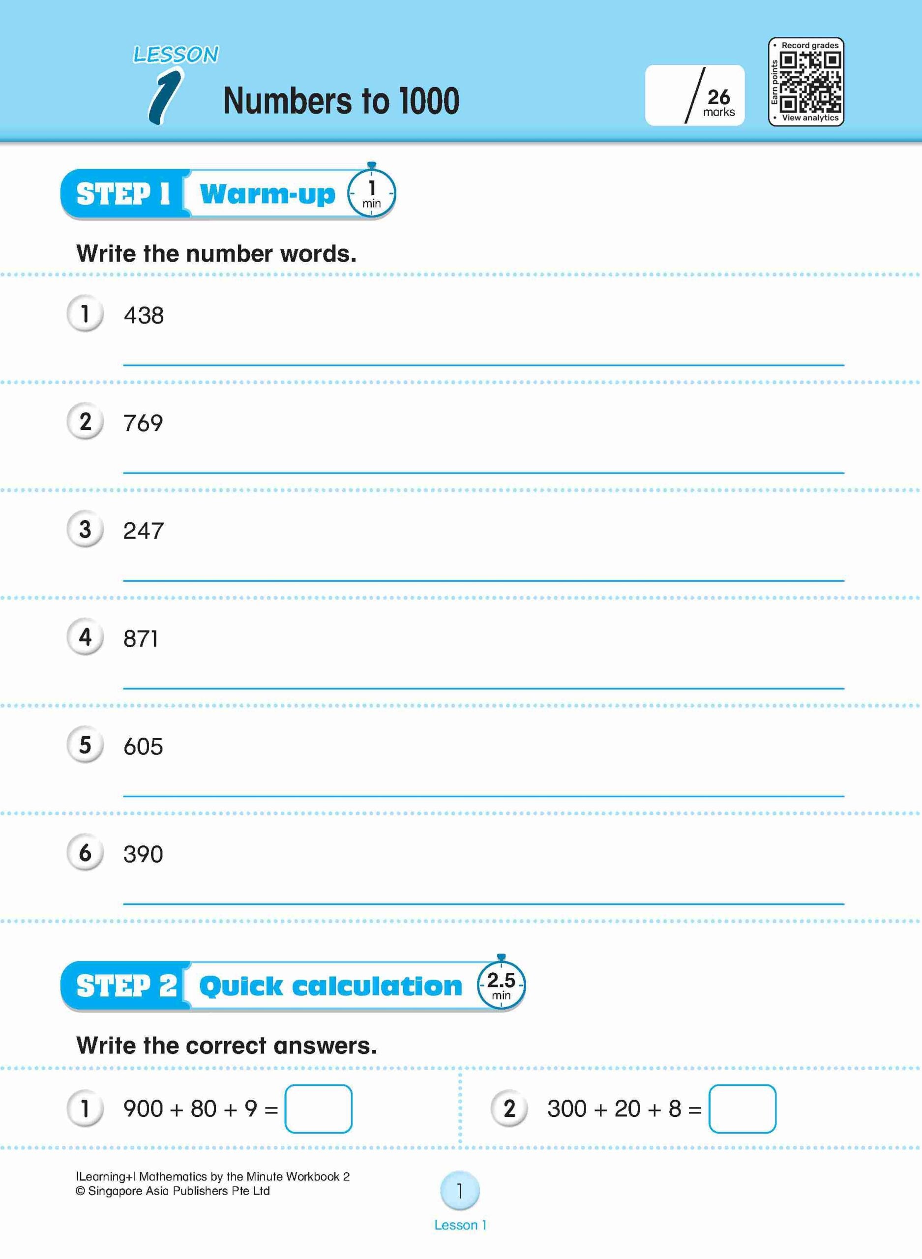 Primary 2 Learning+ Mathematics By The Minute Workbook 2 - 2nd Edition