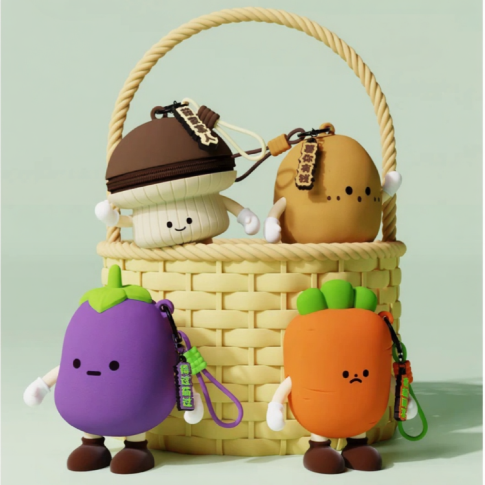 Soft Coin Zip Pouch Bag Charm - Fruit Series