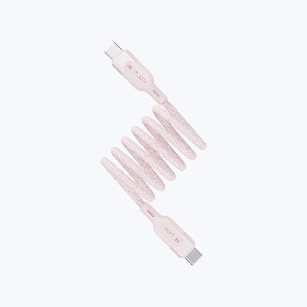 Mazer InfiniteLink Cobra2 240W USB C-C Magnetic Cable (1.25m) Pink