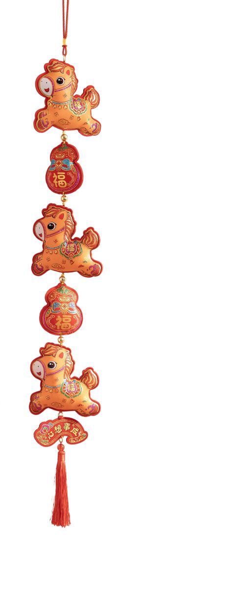 Y26 3X HORSE PLUSH HANG DECO ORANGE