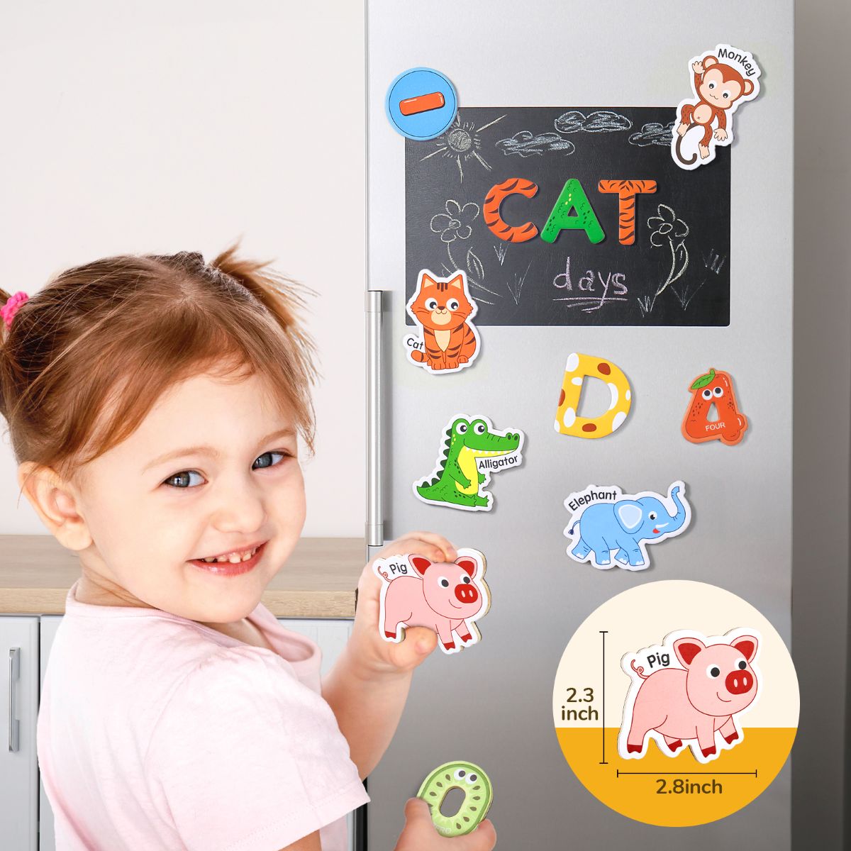 JOYCAT WOODEN ANIMAL NUMBER ALPHABET MAGNET