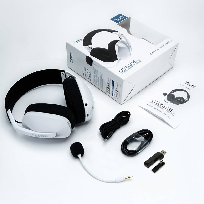 Armaggeddon Cosmic III Lite Bluetooth Wireless Gaming Headset (White)