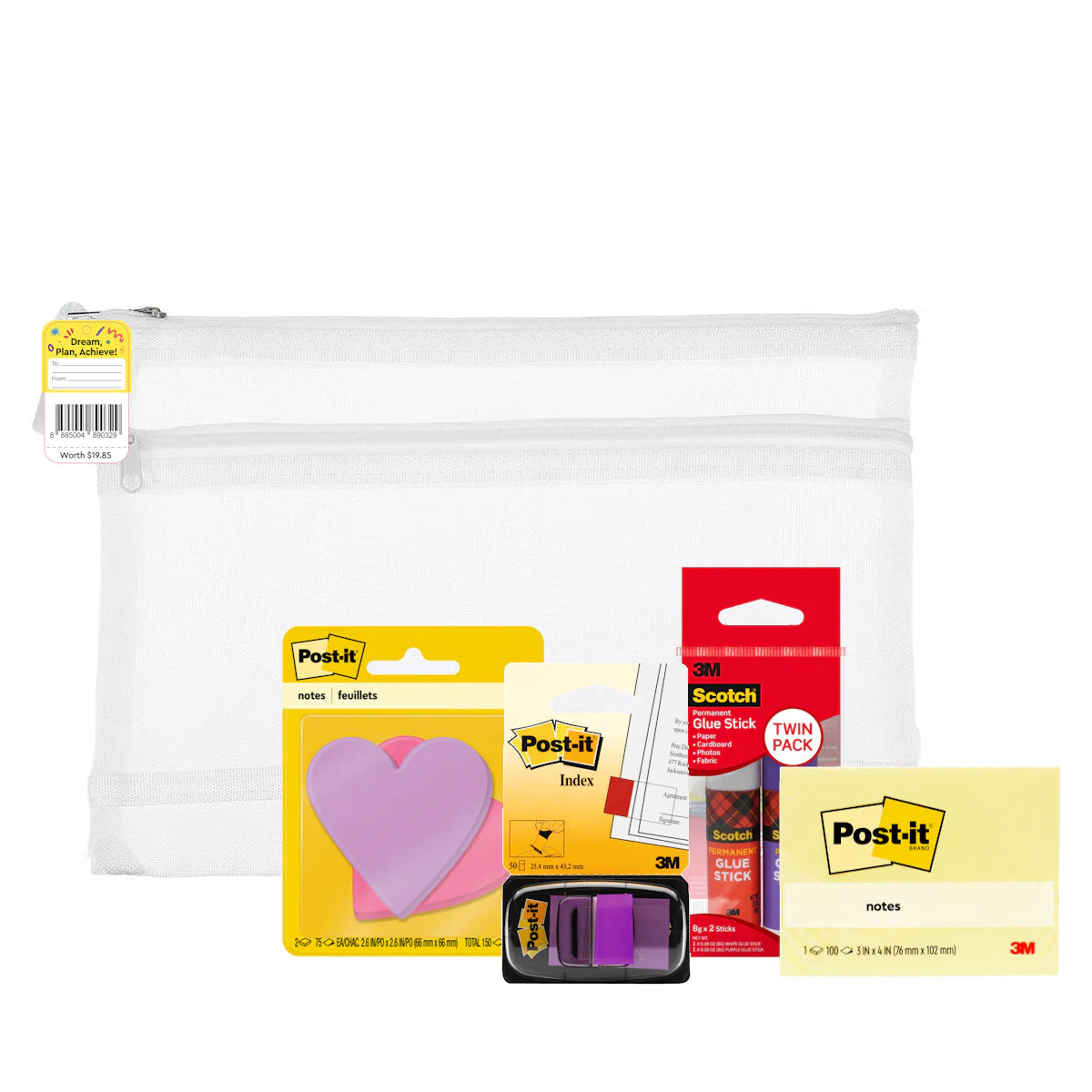 Post-it® Stat Pouch Stationery Pouch Set Value Pack