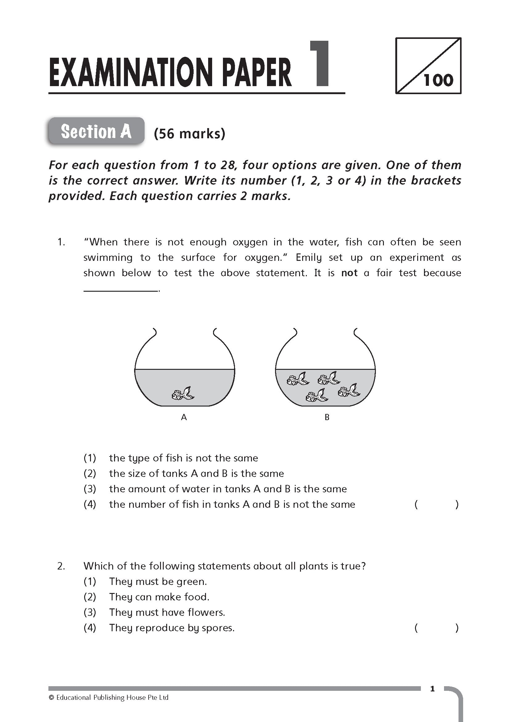 Primary 6 Top Science Examination Papers