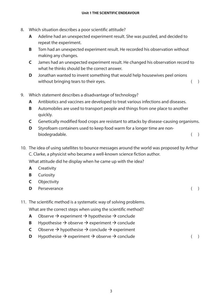 Ace Your Secondary 1 Science through Practice