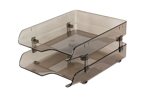 Kapamax 42200 Crystal Paper Tray 2 Tier - Smog