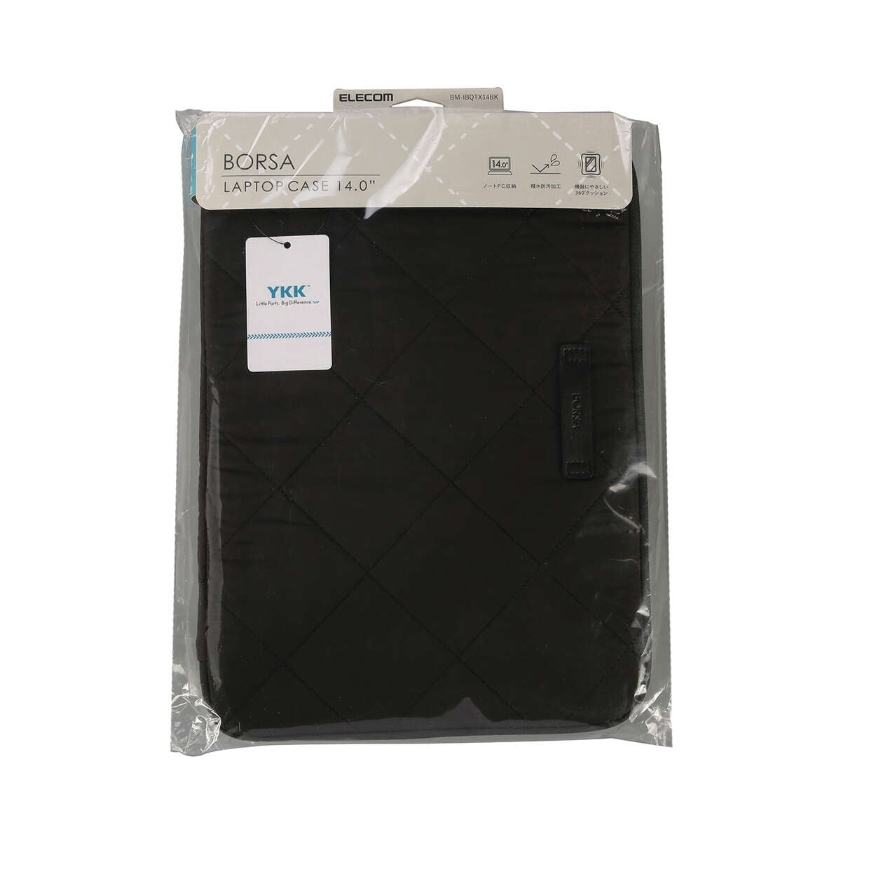ELECOM PC Inner Bag Quilted Inner Case Cross Stitching 14-inch Black