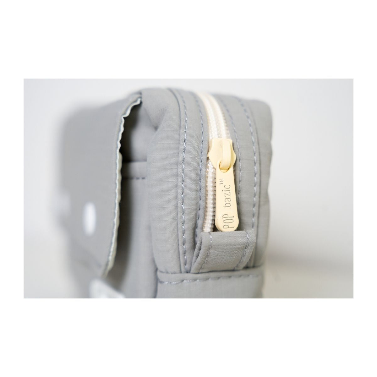 Pop Bazic Triple Zip Pencil Bag (Grey) - PB-907-Grey