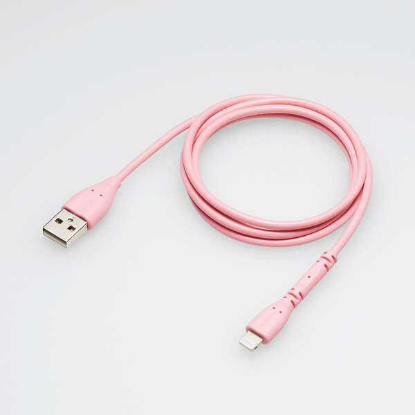 Elecom Easy Grip USB-A to Lightning Cable 1m Pink
