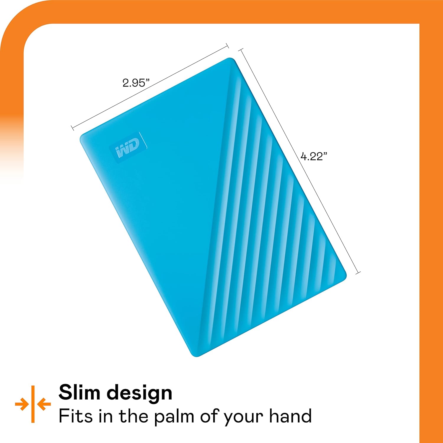 Western Digital WDBYVG0010BBL-WESN My Passport Portable External Hard Drive, 1TB, Blue