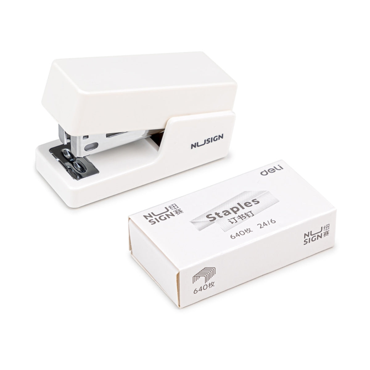 DELI NUSIGN MINI STAPLER WHITE NS083