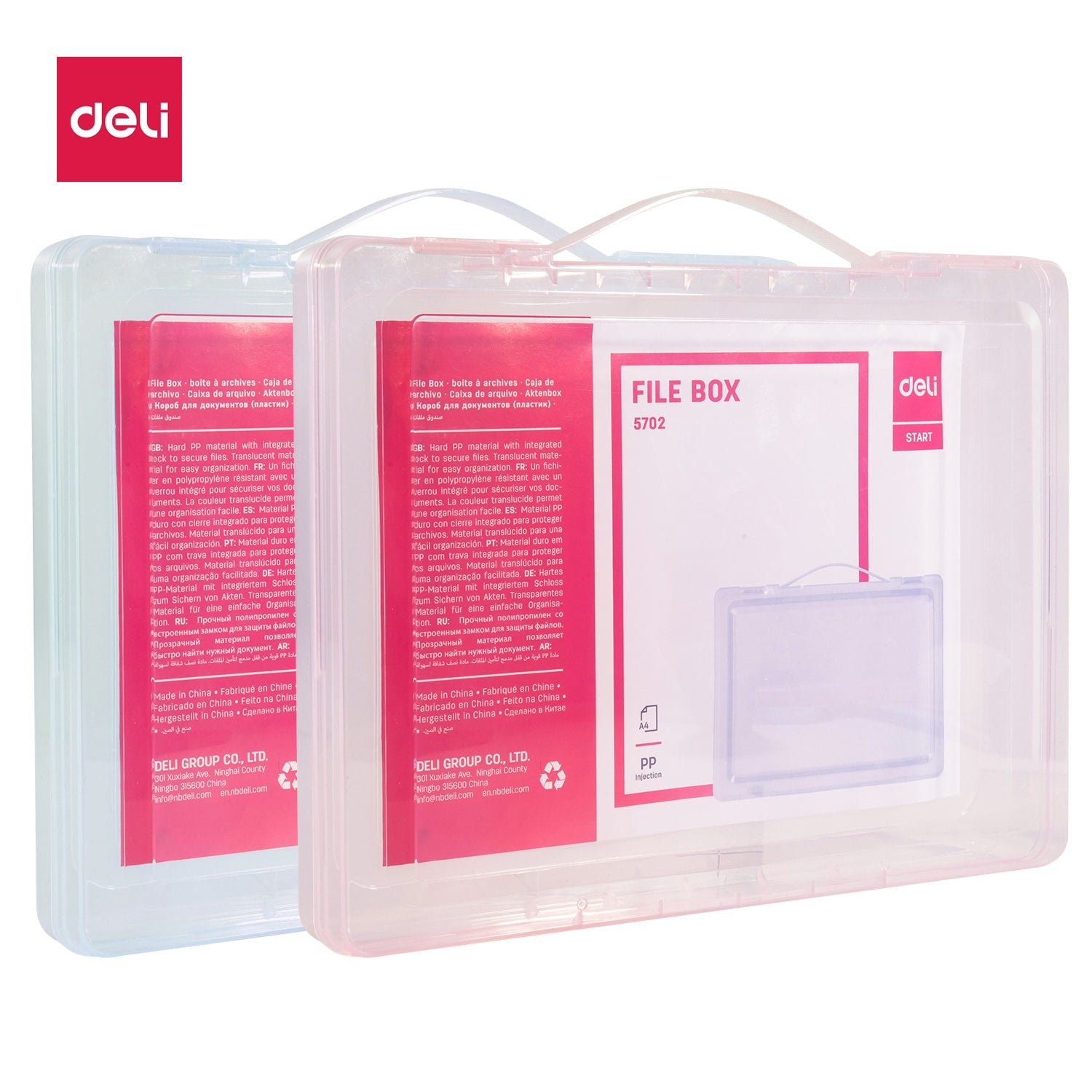 Deli File Box A4 Clear 5702